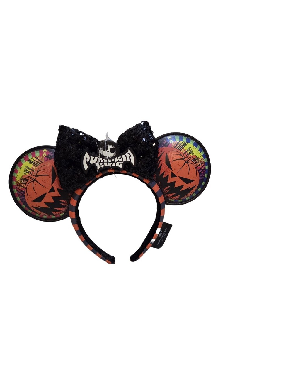 Disney Parks Nightmare Before Christmas Pumpkin King Jack Ears Headband NEW